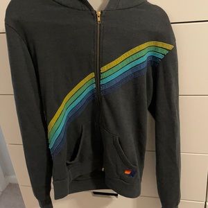 Aviator nation. Size medium. Charcoal zip up hoodie.